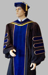 Superior Deluxe Ph.D. Gown with Gold Piping and Royal Velvet